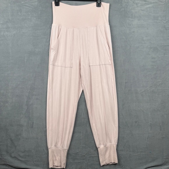 Aerie Women's Lounge Pants Joggers Pink Ribbed Waistband Pockets Size M - Picture 1 of 5